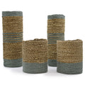 Seagrass & Grey Raffia Set | 2 Vases & 2 Woven Bins