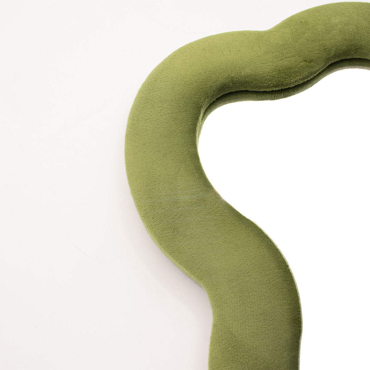 Moss Green Cloud Mirror: Velvet Padded Frame Wall Mirror
