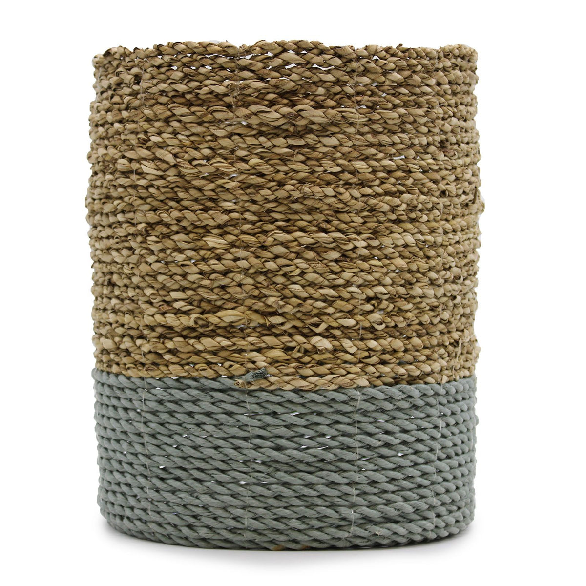 Seagrass & Grey Raffia Set | 2 Vases & 2 Woven Bins