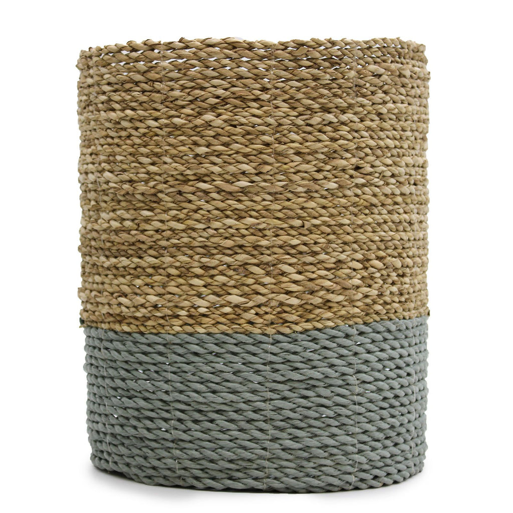 Seagrass & Grey Raffia Set | 2 Vases & 2 Woven Bins