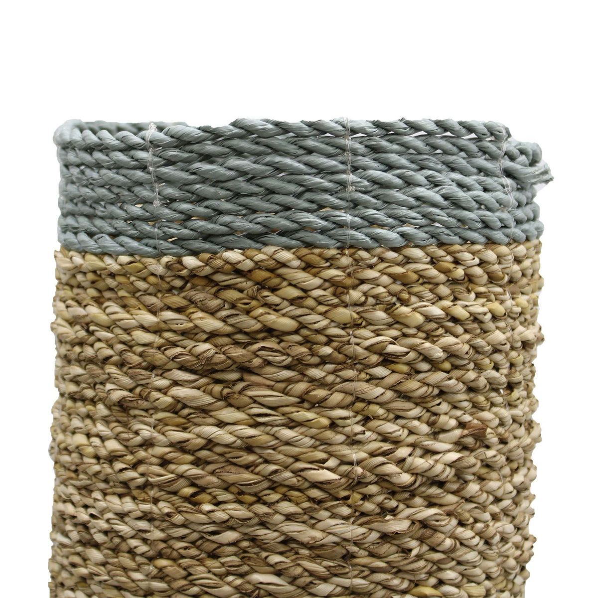 Seagrass & Grey Raffia Set | 2 Vases & 2 Woven Bins