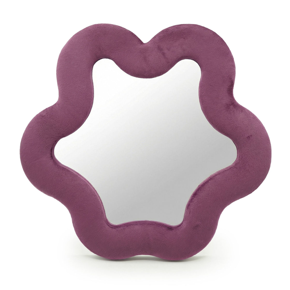 Mauve Star Mirror: Soft Squiggly Velvet Wall & Freestanding Mirror