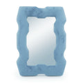 Velvet Wavy Mirror: Royal Blue Dressing Table Mirror with Stand