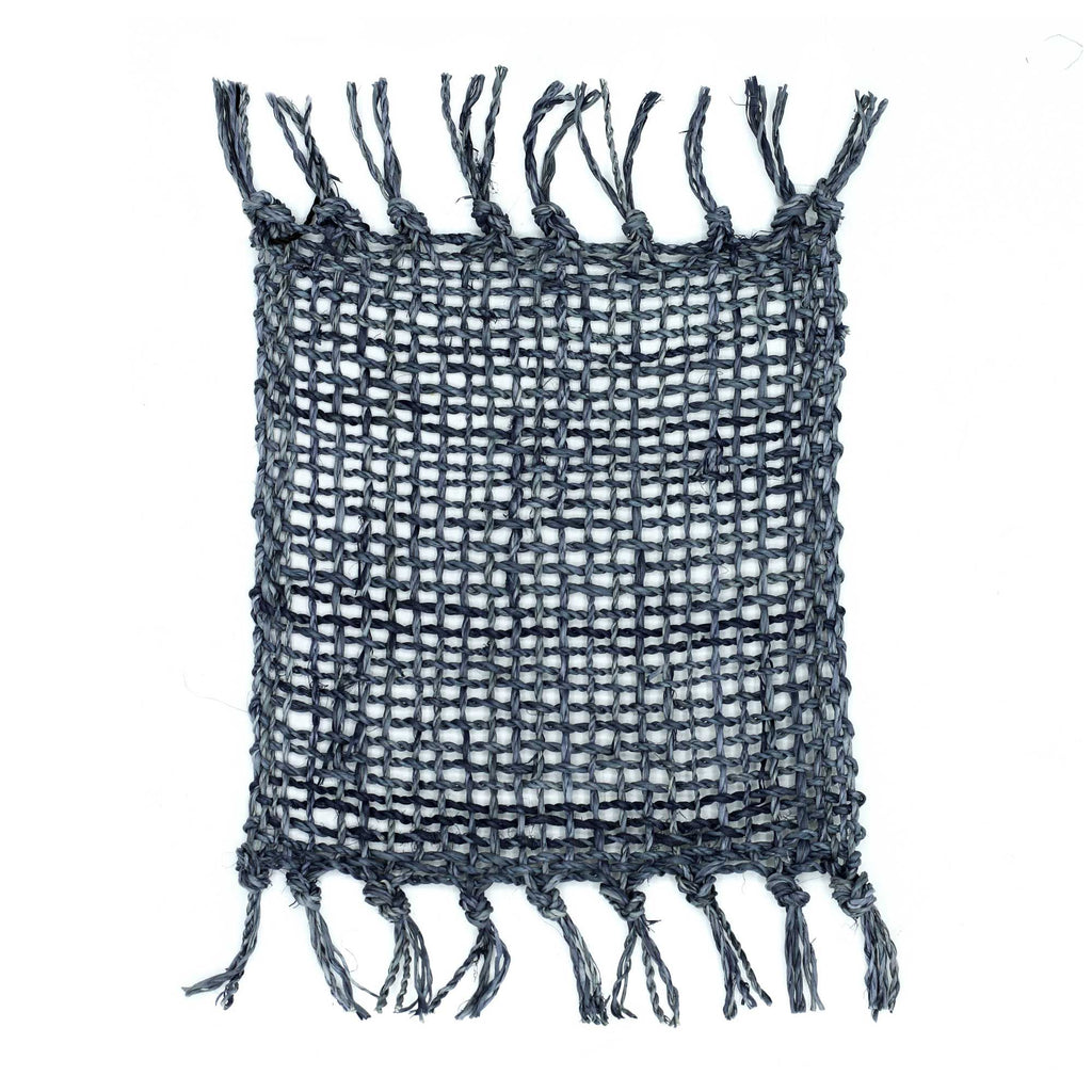 Charcoal Seagrass Fringe Coasters | Handcrafted Eco