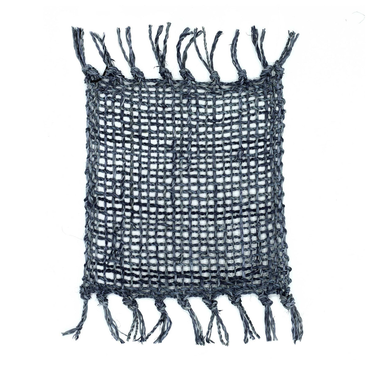 Charcoal Seagrass Fringe Coasters | Handcrafted Eco