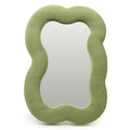 Moss Green Cloud Mirror: Velvet Padded Frame Wall Mirror