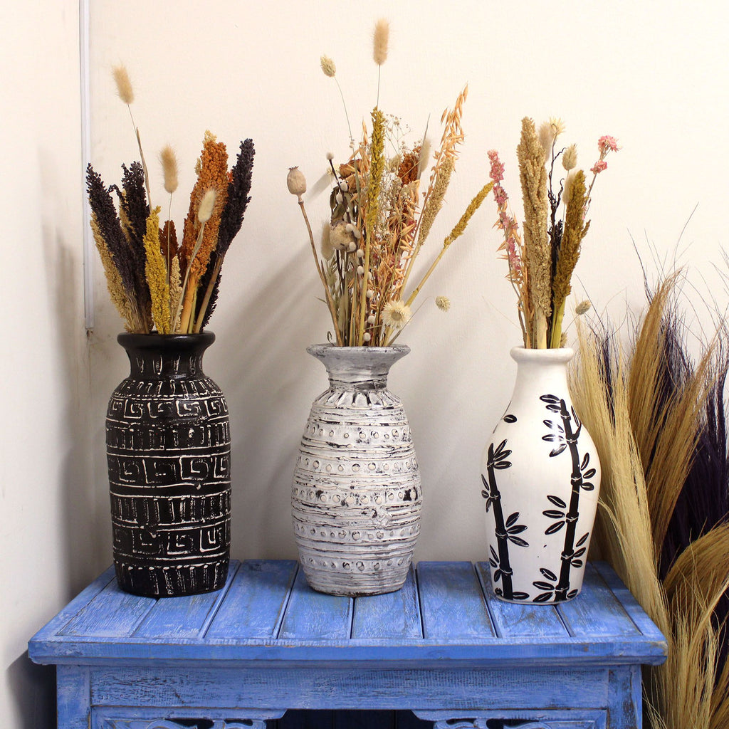 Handmade Lombok Terracotta Vase | Dried Flower Decor