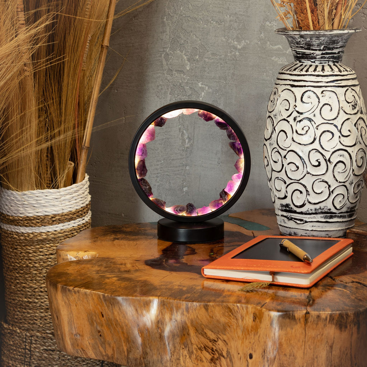 Amethyst Halo Lamp | Natural Gemstone USB Lamp
