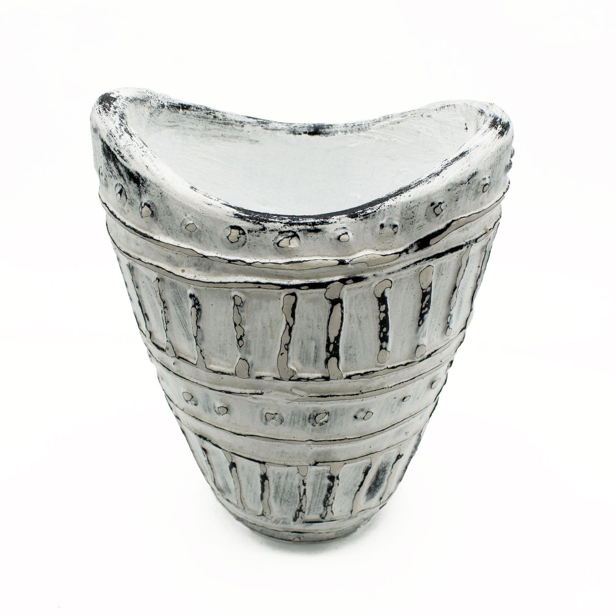 Wide Neck Cream Vase 22cm | Modern Dried Flower Decor