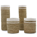 Natural Seagrass Set | 2 Woven Vases & 2 Storage Bins