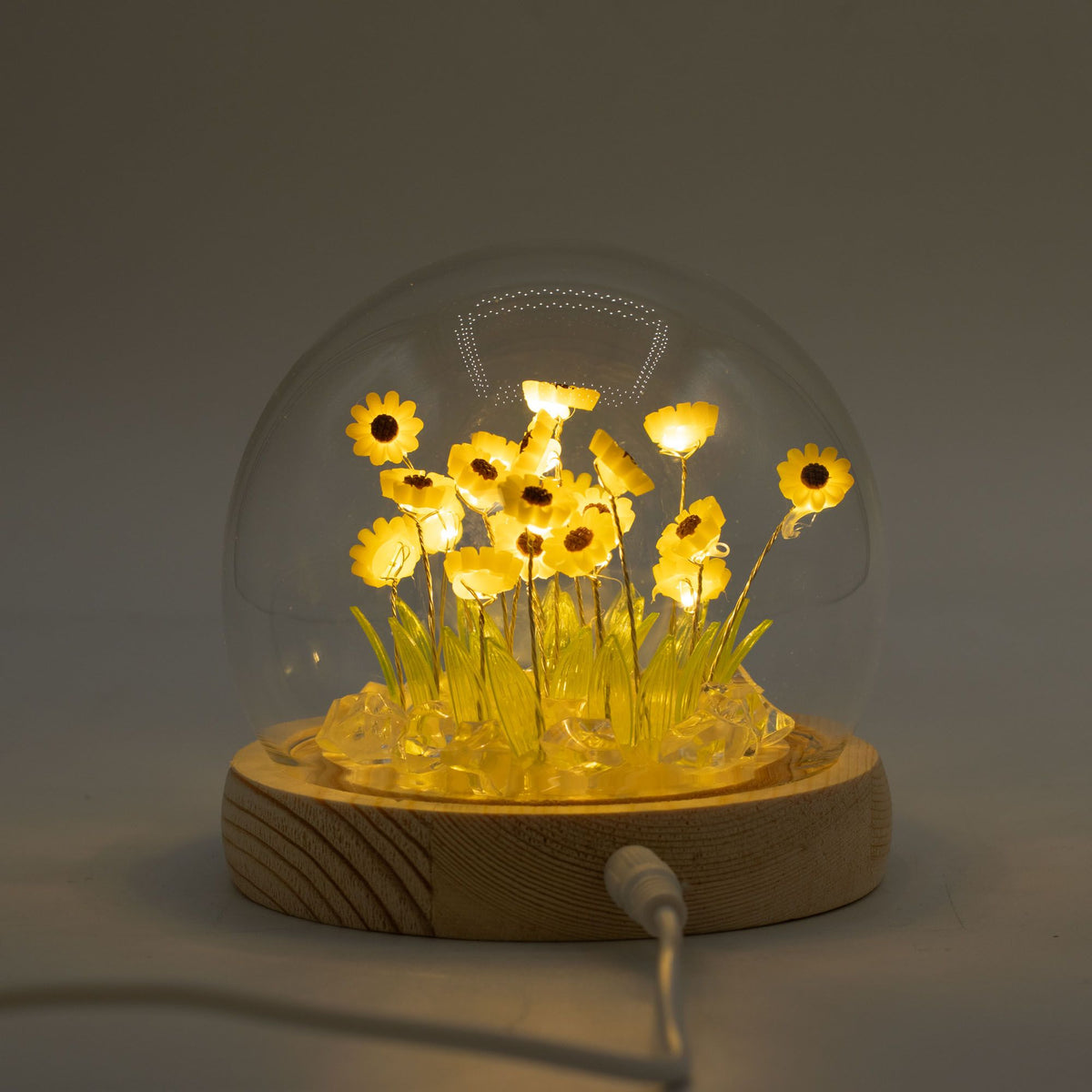 Floral Glow Garden Domes: Sunflowers, Roses & More