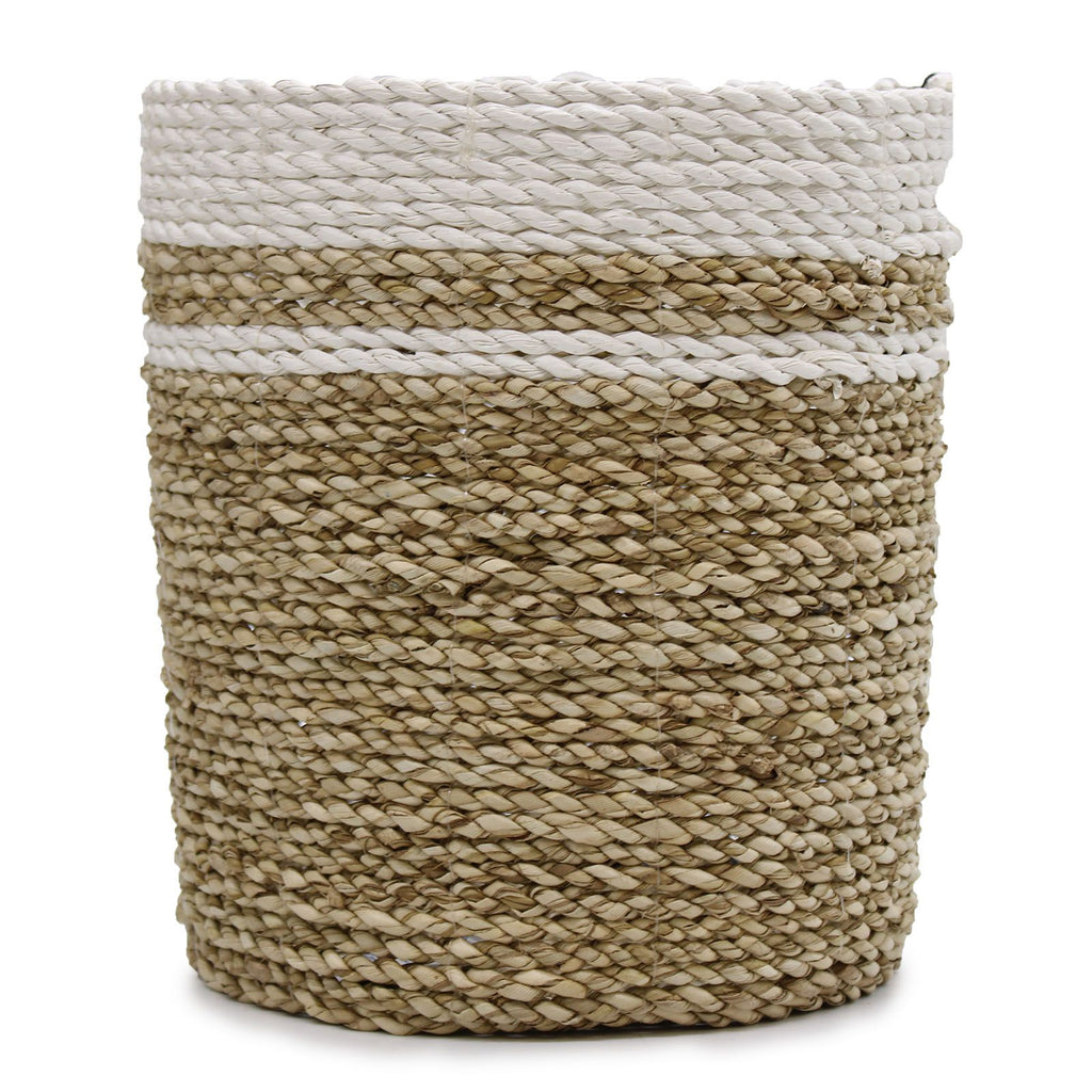 Natural Seagrass Set | 2 Woven Vases & 2 Storage Bins