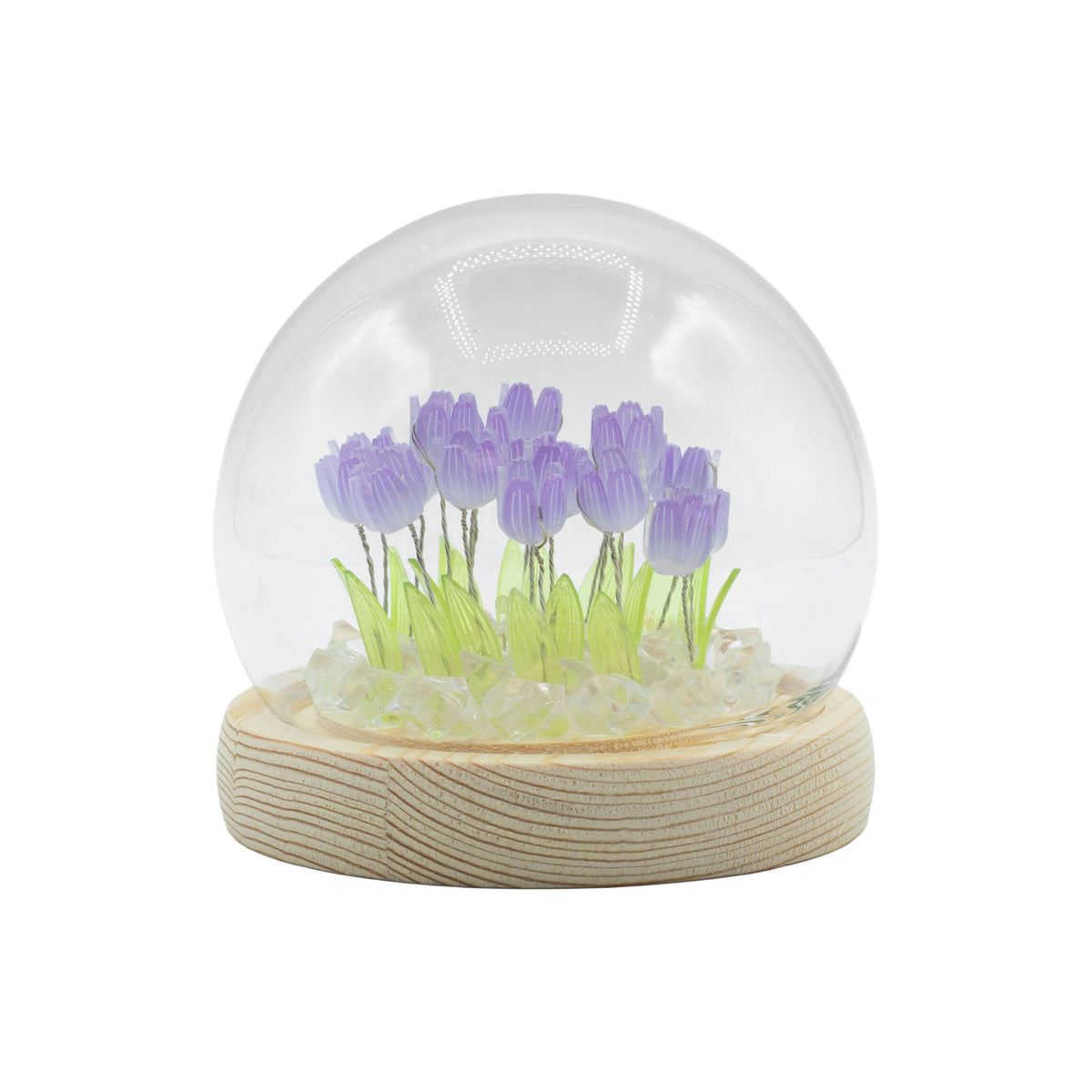 Floral Glow Garden Dome, 20 Tulips | USB LED Decor Light