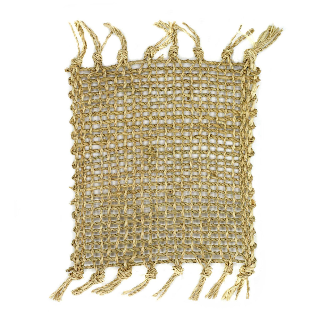 Natural Seagrass Fringe Coasters | Handwoven Eco