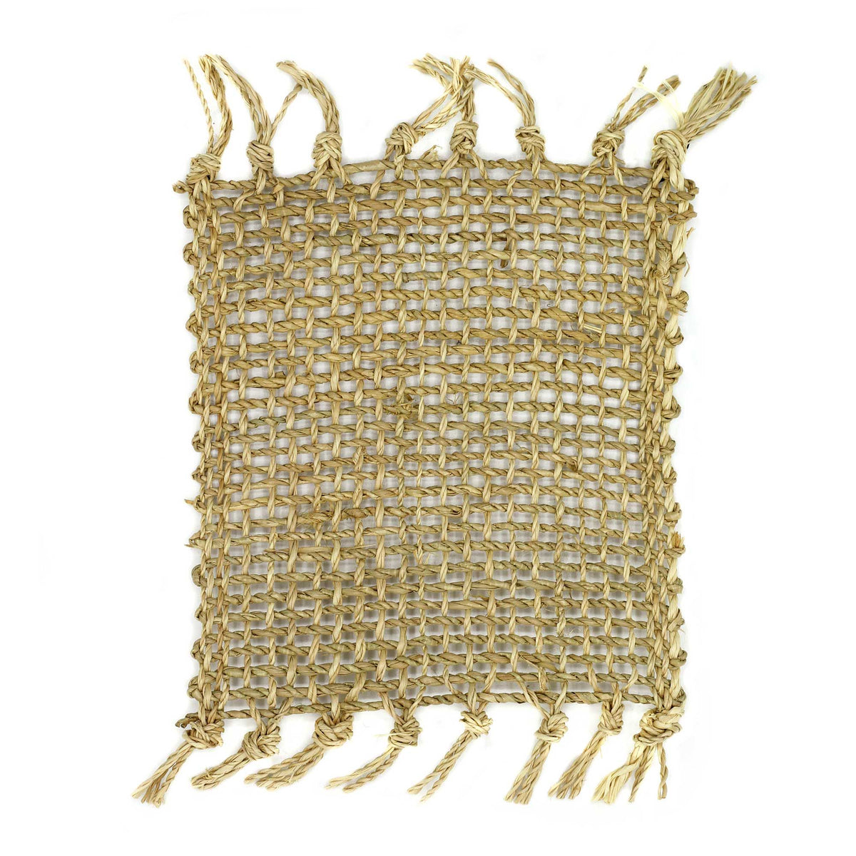 Natural Seagrass Fringe Coasters | Handwoven Eco